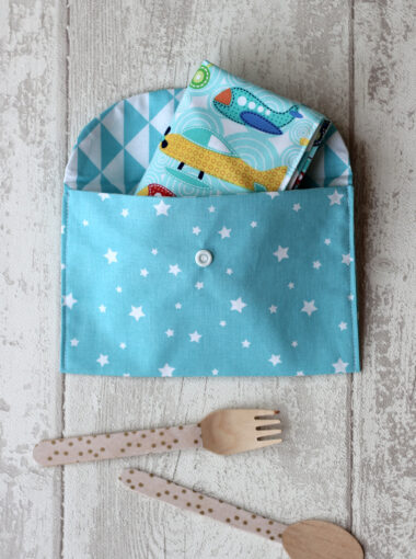 pochette pour serviette de table blue Creacoton (2)