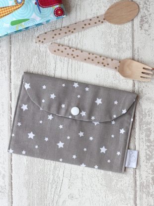 pochette serviette cantine gris Creacoton (1)