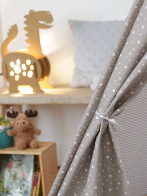 Tipi pour enfant Gris Taupe My lovely family