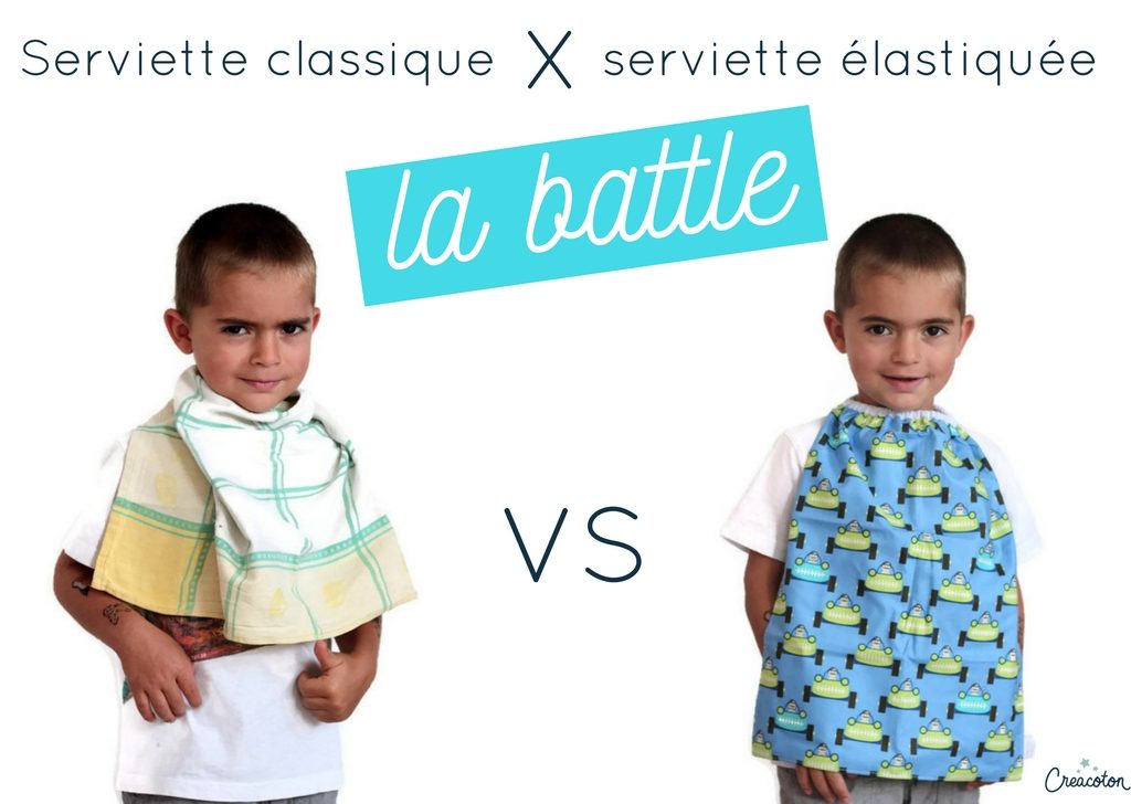 Serviette classique VS serviette élastiquee la battle creacoton