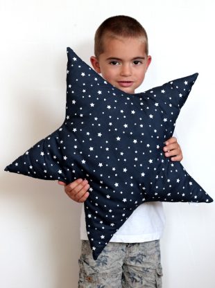 coussin enfant etoile bleu marine Creacoton