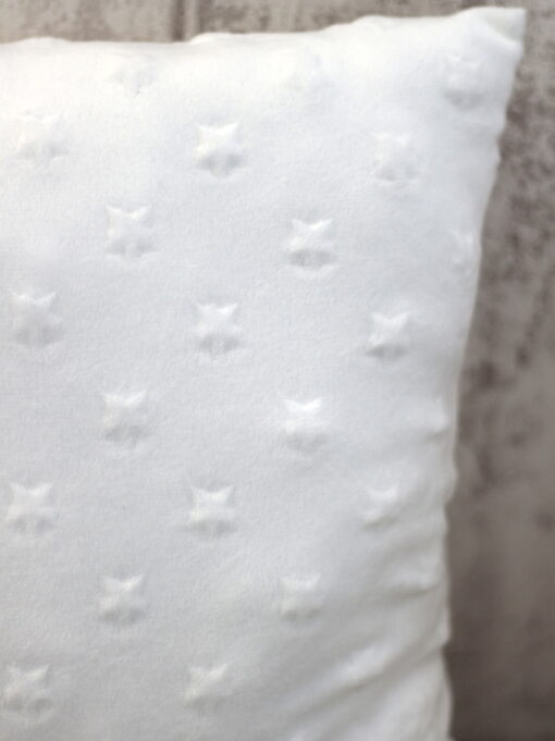 coussin chambre bebe Creacoton polaire minky blanc etoile (2)