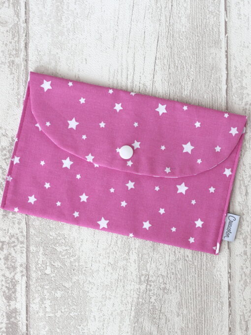 pochette cantine maternelle rose etoile Creacoton