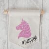 banniere decorative licorne rose paillete happy Creacoton (2)