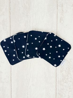 lingette lavable bebe x4 bleu marine Creacoton