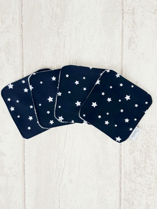 lingette lavable bebe x4 bleu marine Creacoton