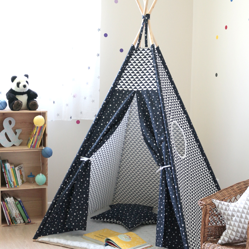 tipi tente enfant Creacoton bleu marine