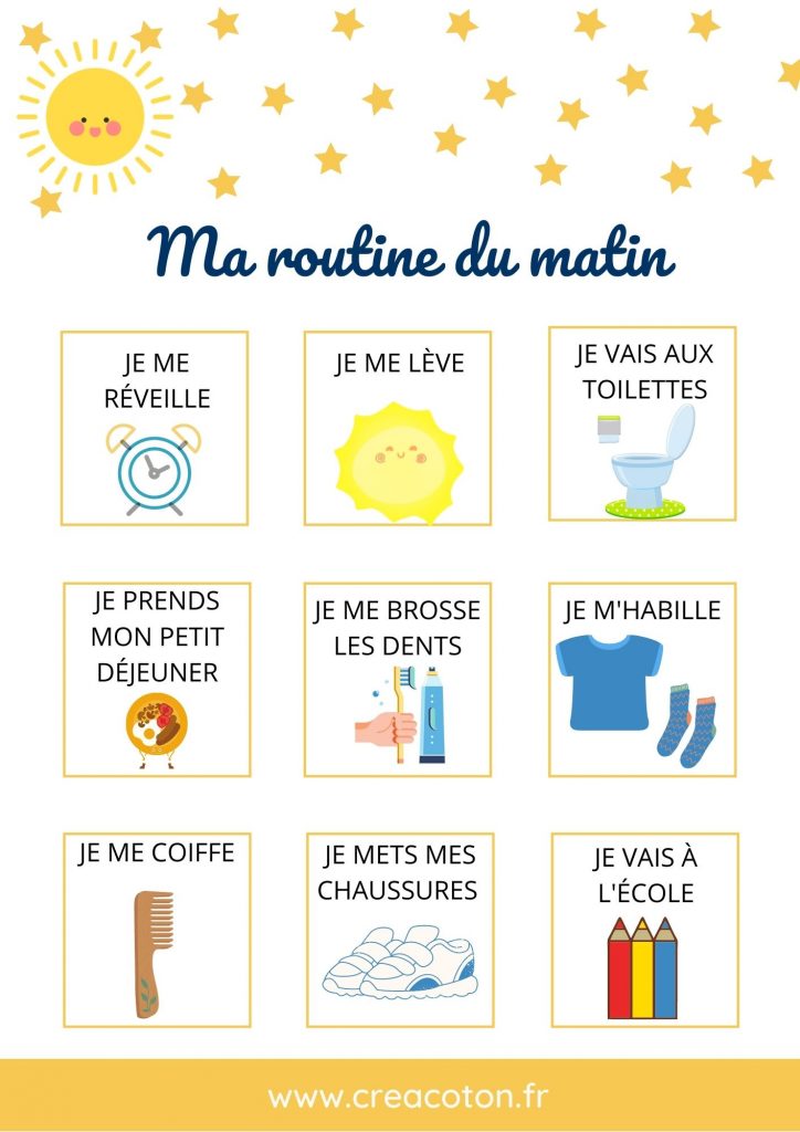 Ma routine du matin (printable gratuit) - My Lovely Family