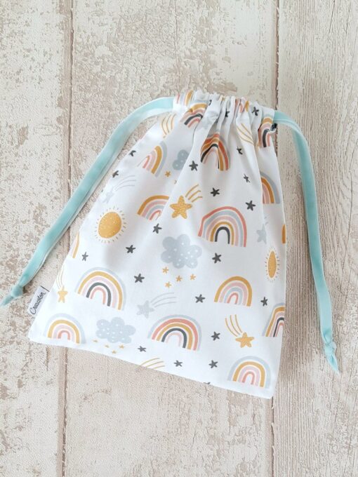 sac a doudou coton bio Rainbow Creacoton bebe maternelle