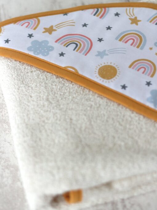 cape de bain coton bio Rainbow Creacoton bebe naissance arc en ciel