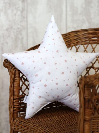 Coussin étoile Blanc - Rose Poudre Creacoton