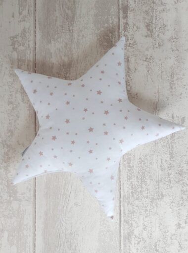 Coussin étoile Blanc - Rose Poudre Creacoton