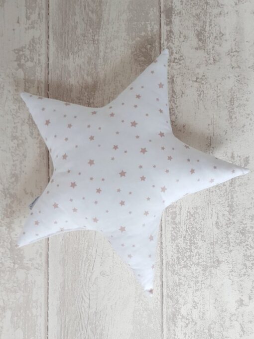 Coussin étoile Blanc - Rose Poudre Creacoton