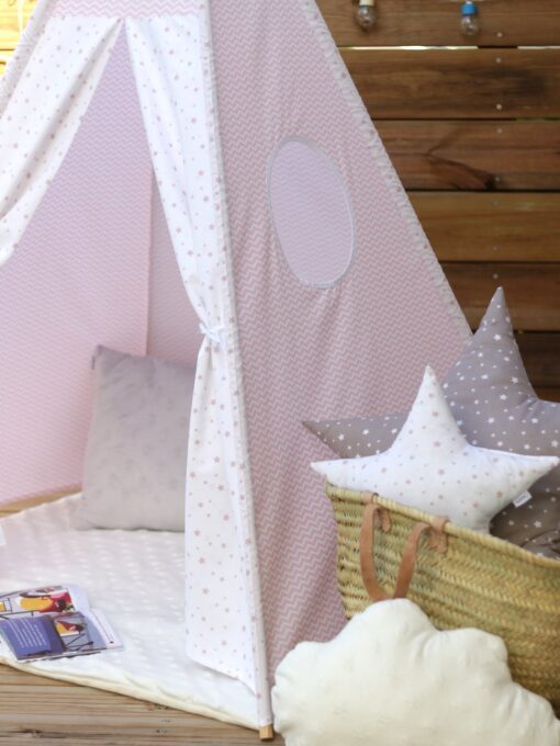 Tipi enfant Rose Poudre Creacoton (1)