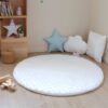 tapis d'éveil bébé rond blanc étoiles Creacoton