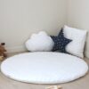 tapis d'éveil bébé rond blanc étoiles Creacoton