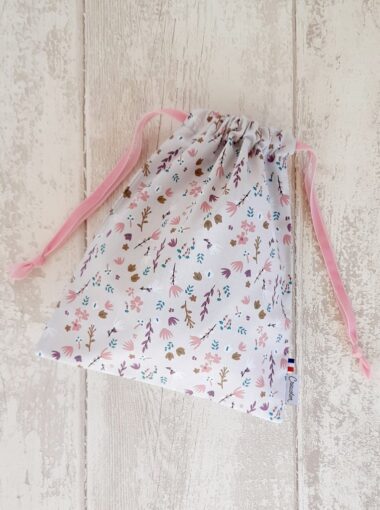 Sac a doudou coton bio Sweet Forest Fleur Creacoton maternelle