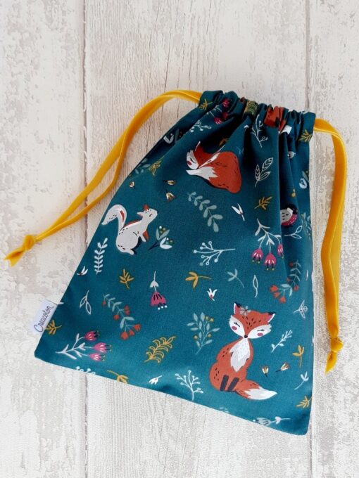 Sac a doudou coton bio Sweet Forest Renard Creacoton maternelle