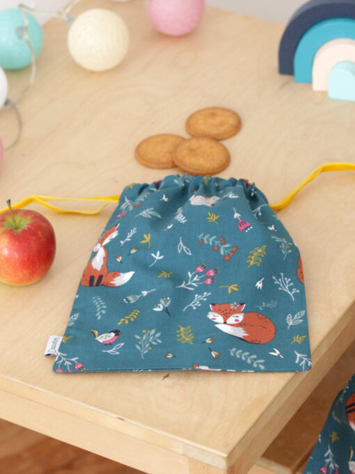 Sac à doudou coton bio Sweet Forest Renard My lovely family maternelle gouter