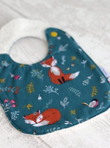 bavoir coton bio Sweet Forest Renard Creacoton bebe