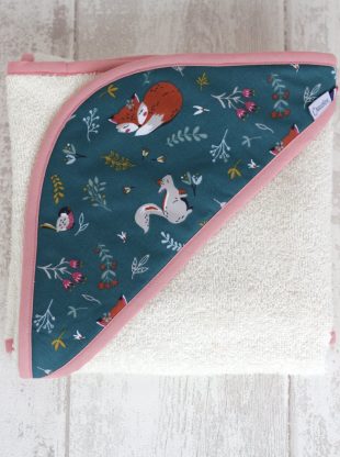 cape de bain coton bio Sweet Forest Renard Creacoton bebe