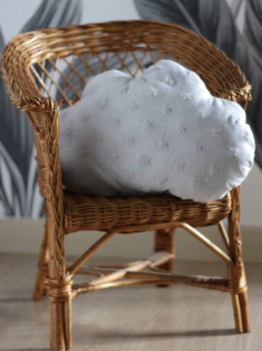 coussin nuage minky gris clair Creacoton