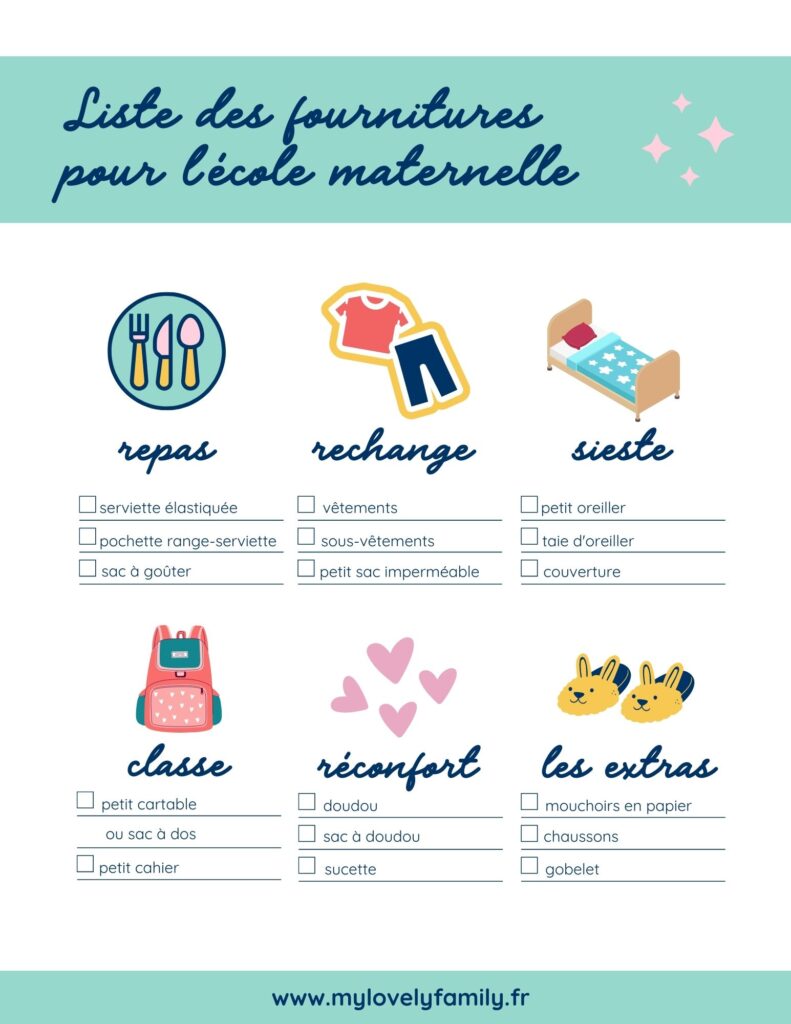 liste des fournitures pour l ecole maternelle a imprimer My Lovely Family