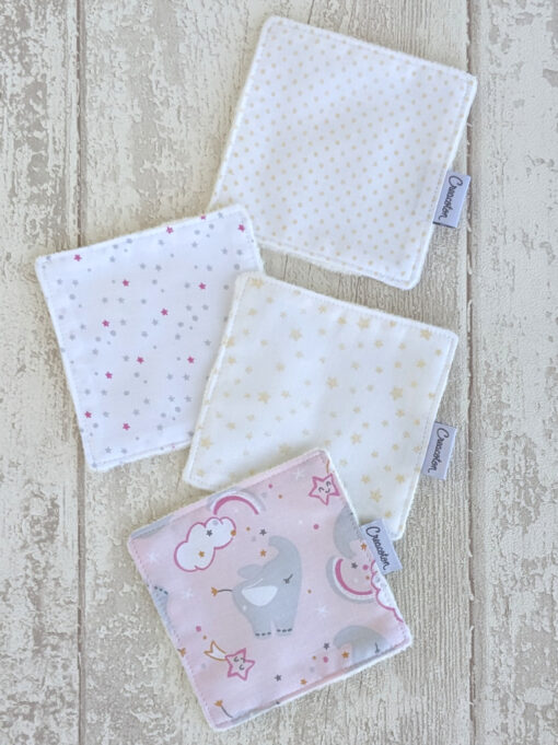 Lingette lavable Elephant rose x4 my lovely family