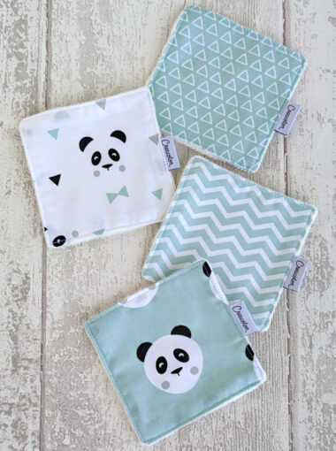 Lingette lavable Panda minky x4 my lovely family